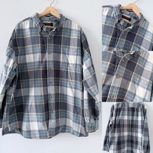 Ridgecut Toughwear Shirt Mens Extra Large 100% Cotton Blue Long Sleeve Button-Up